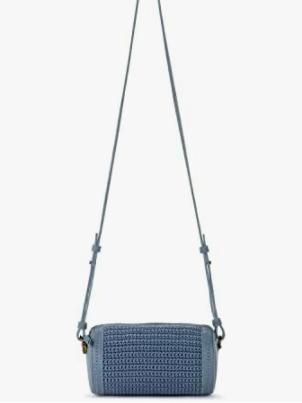 The Sak Blue Woven Cylinder Crossbody Bag